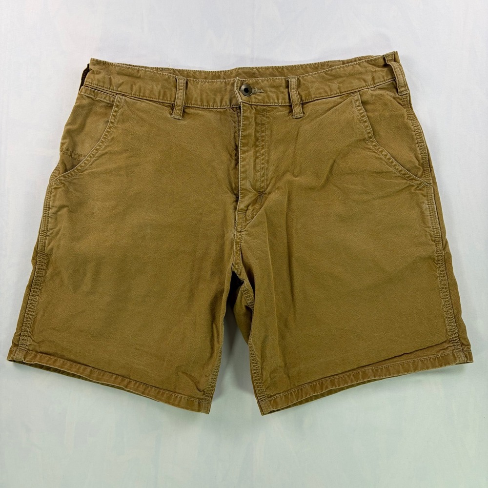 Buck Mason Deck Short Mens 31 Brown Cotton Canvas Stretch 7.5" Inseam Casual